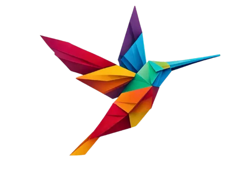 Colibri origami, mascotte Cap Métissage