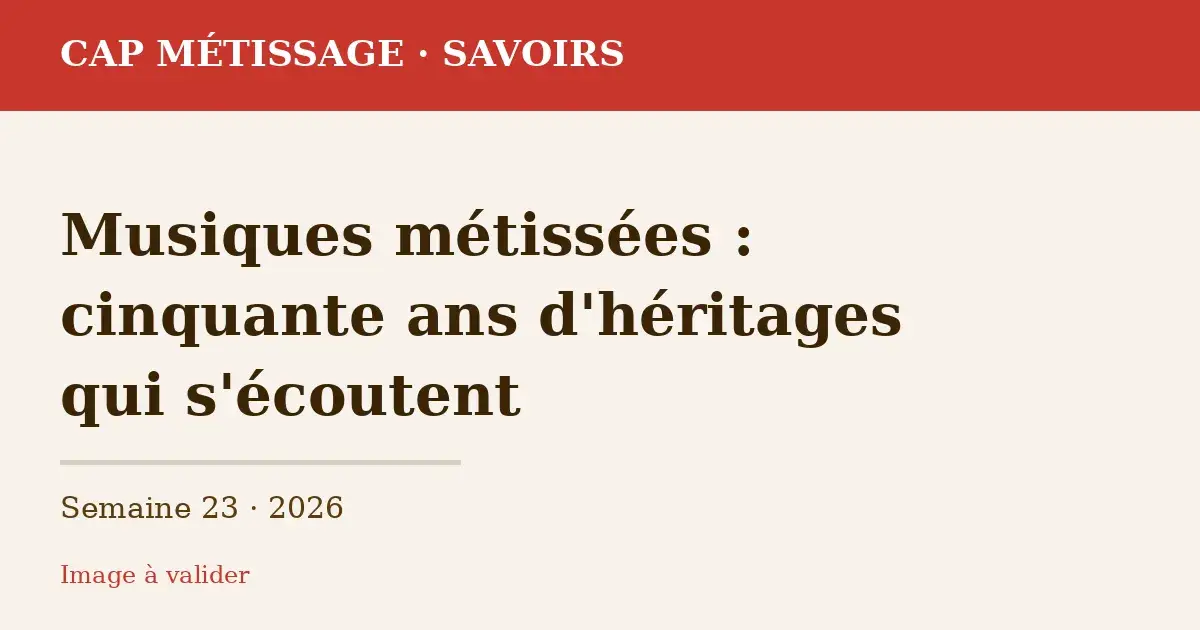 Musiques métissées : cinquante ans d&rsquo;héritages qui s&rsquo;écoutent