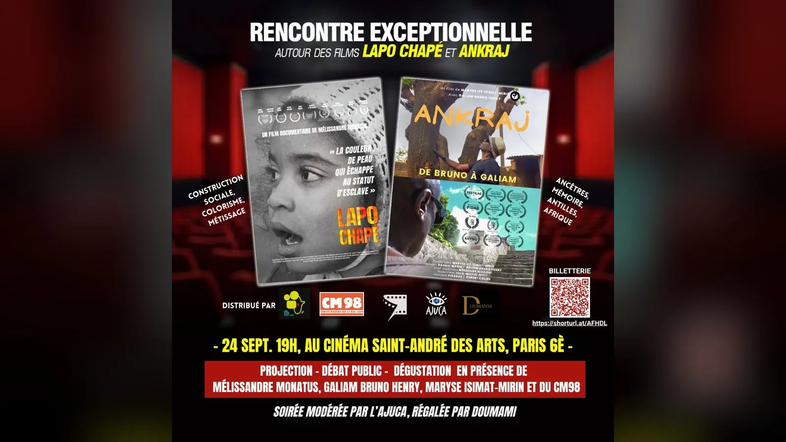 Lapo Chapé et Ankraj : soirée double projection le 24 septembre au Saint-André des Arts